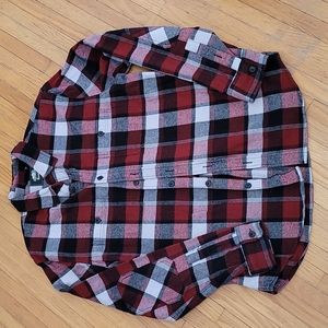 Roots flannel button down shirts